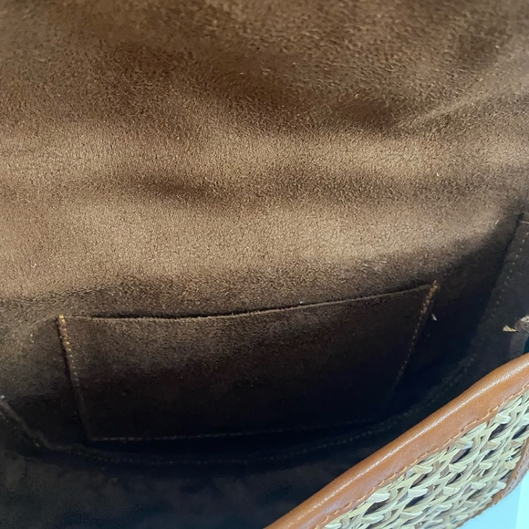 VINTAGE Style BOHO woven cane and leather handbag, lovely style. - Picture 4 of 5